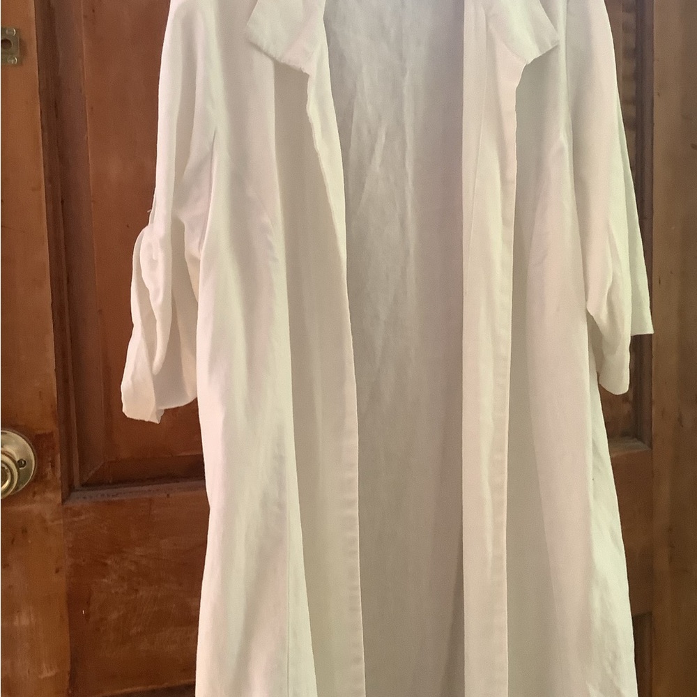 Ashley Stewart White cotton  duster